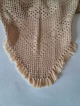 Scialle donna artigianale beige