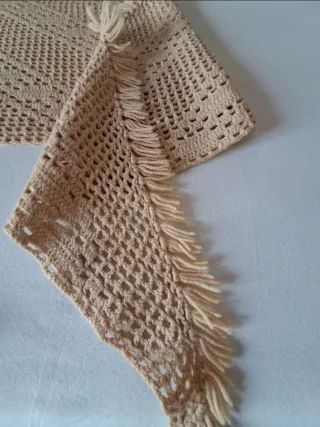 Scialle donna artigianale beige