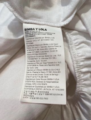 Camiseta Bimba y Lola blanca talla M
