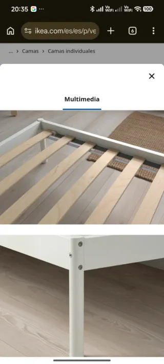 Cama Ikea Vevelstad 105x190