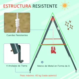 Columpio Doble Infantil +3 Años