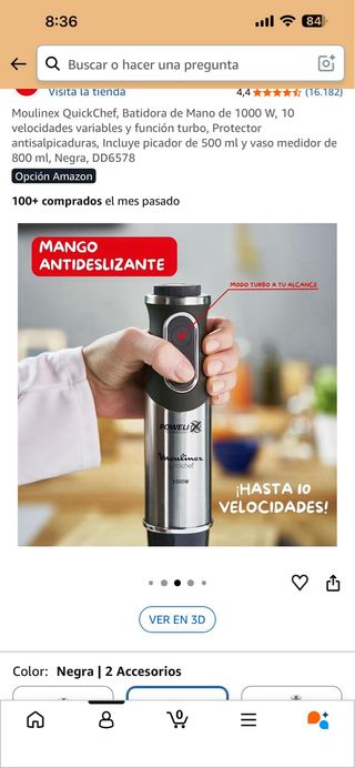 Batidora de Mano Moulinex QuickChef 1000W