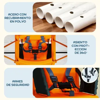 Columpio para bebé naranja y blanco
