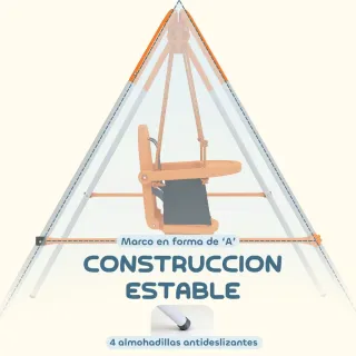 Columpio para bebé naranja y blanco