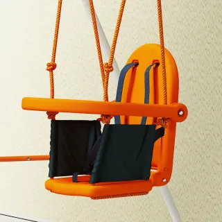 Columpio para bebé naranja y blanco