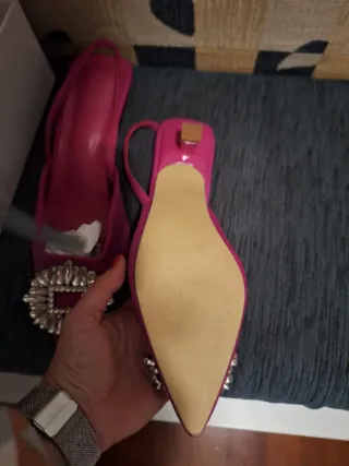 Zapatos Joya Fucsia y Plateados
