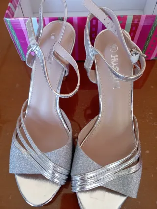Sandalias de fiesta plateadas
