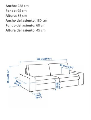 Sofá 3 Plazas KIVIK IKEA Gris