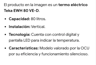 Calentador Eléctrico Teka EWH 80 VE-D