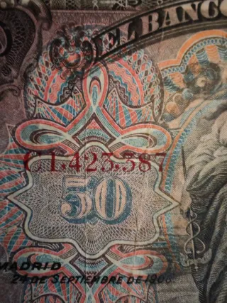 Billete 50 Pesetas Banco de España 1906