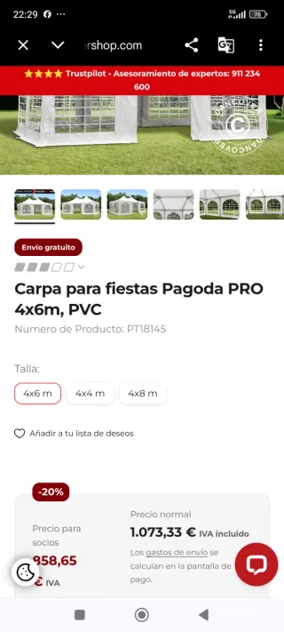 Carpa para fiestas