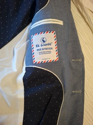 Americana El Ganso Talla 48 Azul con coderas