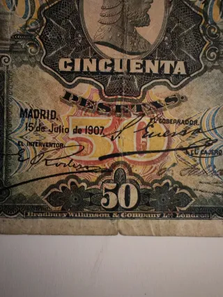 Billete 50 Pesetas Banco de España 1907
