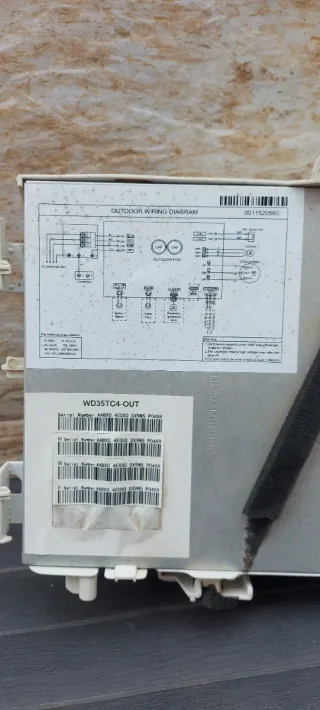 Placa base aire acondicionado