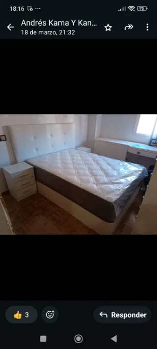 Colchón, canapé, mesita, armario, cómoda, cabecero