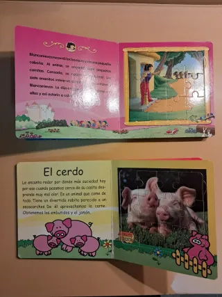 2 Libros Cuentos con Puzzle Infantiles