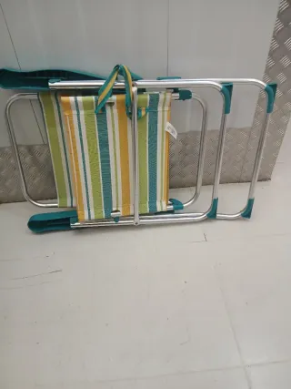 Silla plegable de tela y metal reclinable