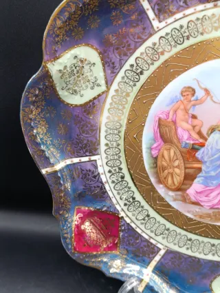 Plato de porcelana Saxe decorado