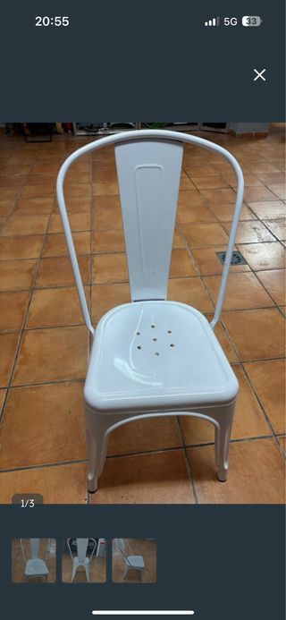 Sillas metálicas blancas 4 unidades 30e