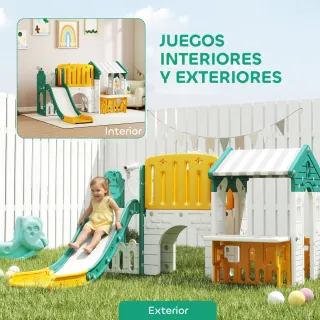 Tobogán Infantil 7 en 1 con Caseta
