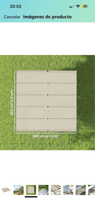 Techo para pérgola 3x3m