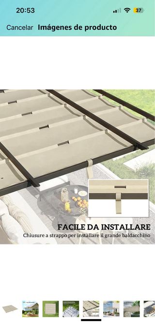 Techo para pérgola 3x3m