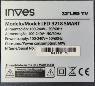 Televisor LED 32" SmartTV Inves