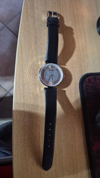 Orologio donna cinturino nero quadrante argento