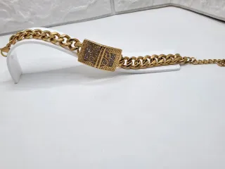 Pulsera S Dólar Acero Quirúrgico Baño Oro
