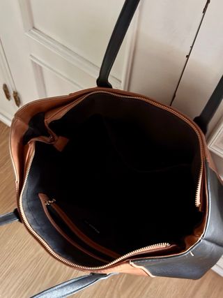 Bolso Misako asa larga negro y marrón