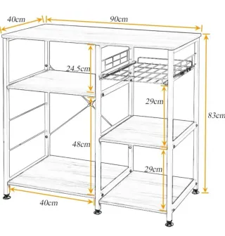 Estantería Cocina Metálica y Madera