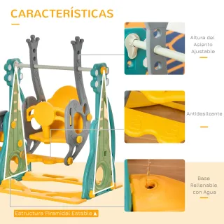 Tobogán, Columpio y Canasta Infantil
