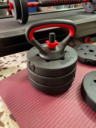 Mancuernas Ajustables 40kg + Kettlebell.