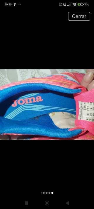Botas de fútbol para niño color rosa talla 38