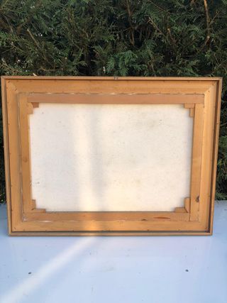 Quadro paesaggio vintage casa campagna lago cornic
