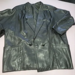 Chaqueta Cuero Negra Hombre Talla 46