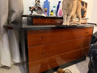 Mueble vintage madera negro y marrón