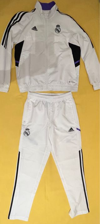 Conjunto Real Madrid Adidas Blanco y Morado