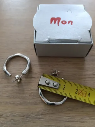 Aros Plata Ley 925.  Joyeria artesana Món.