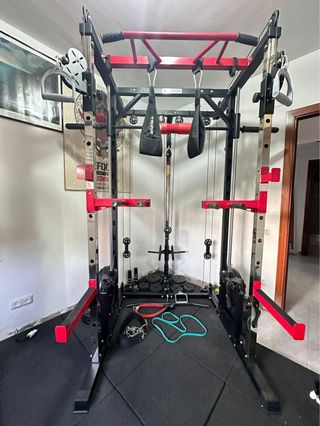 Jaula Musculación Smith + Poleas