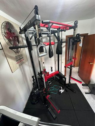 Jaula Musculación Smith + Poleas