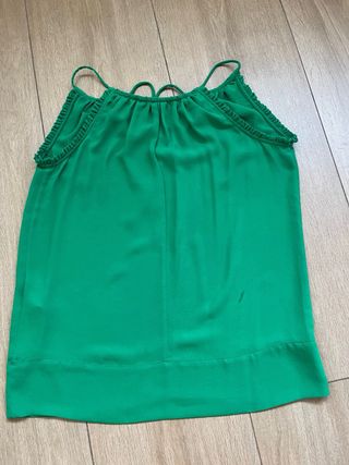 Top Massimo Dutti verde tirantes