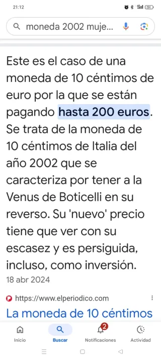 Moneda 10 céntimos mujer