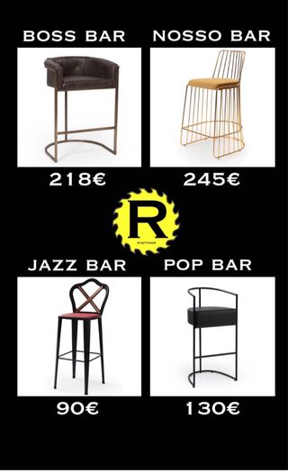 Set di 4 Sedie da Bar