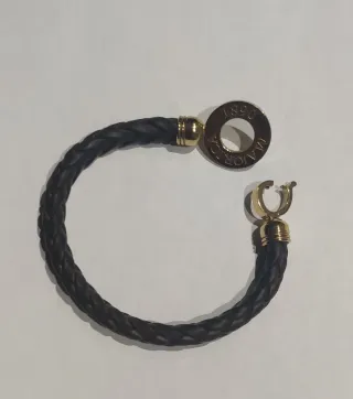 Pulsera Majorica Cuero Trenzado Dorado