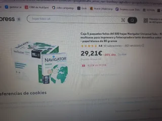 Caja 5 paquetes folios A4 500 hojas