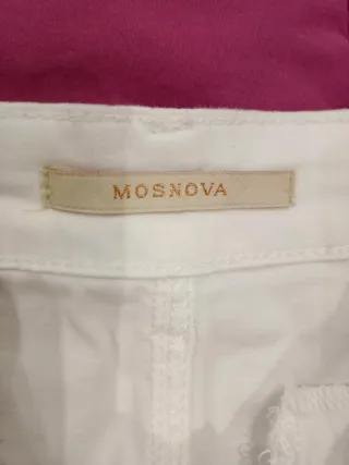 Falda recta corte vaquero blanca tejido elãstico