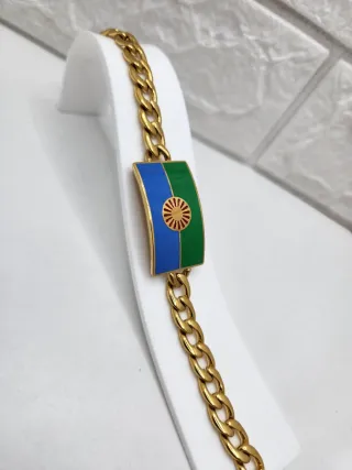 Pulsera Acero Quirúrgico Bandera Gitana