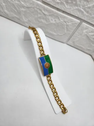 Pulsera Acero Quirúrgico Bandera Gitana