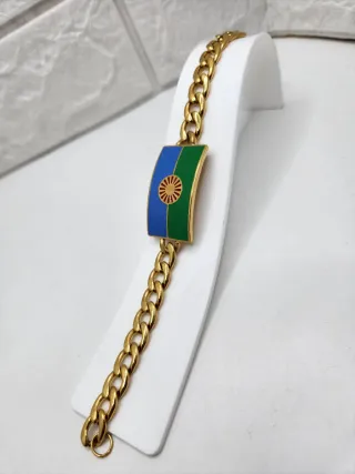 Pulsera Acero Quirúrgico Bandera Gitana